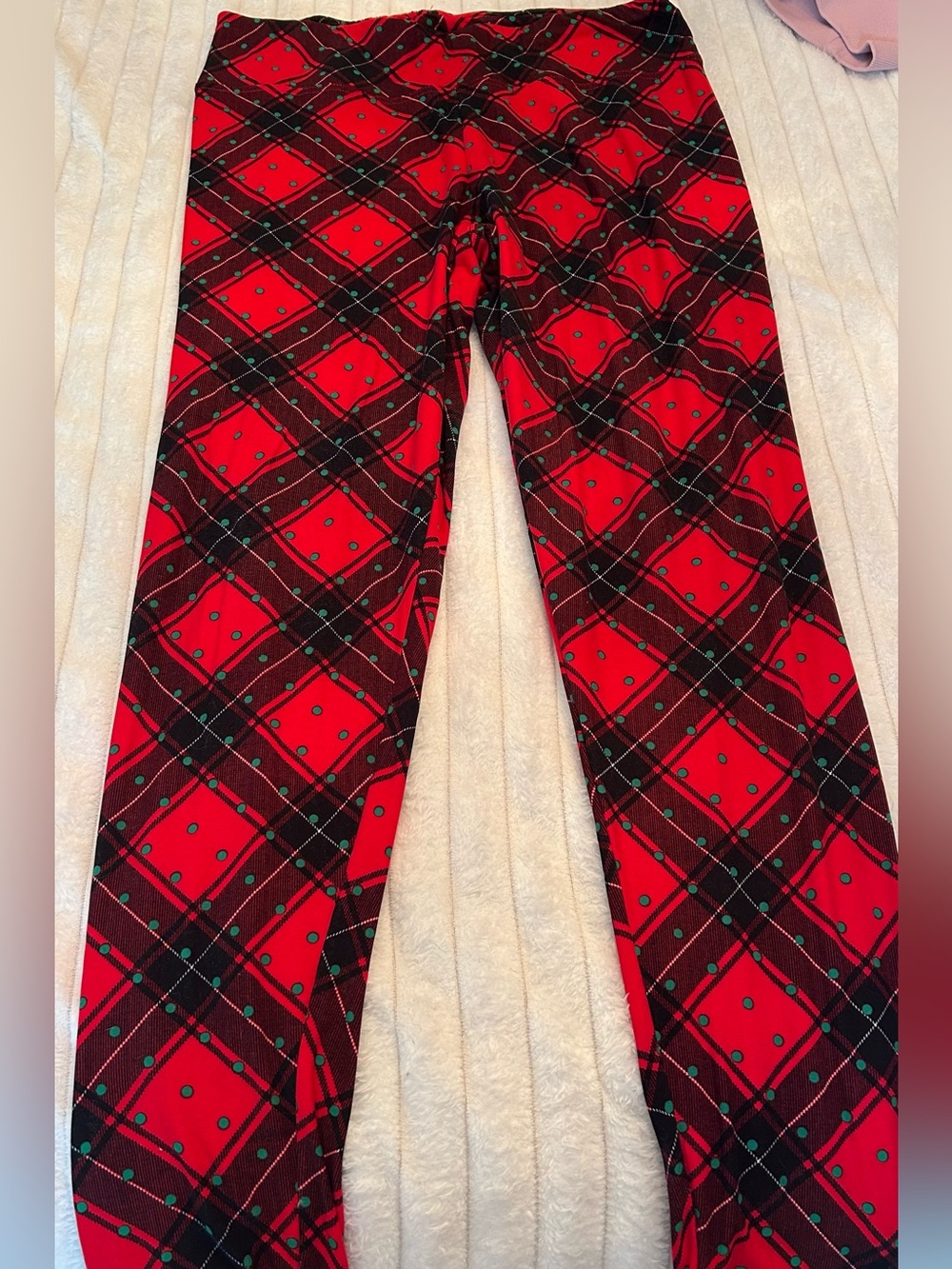 LULAROE Red Plaid Stretch Leggings